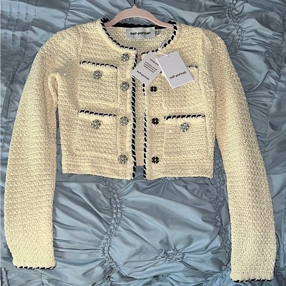 Self-Portrait Jackets & Blazers - $390Self Portrait tweed embellished jacket Size SMALL
